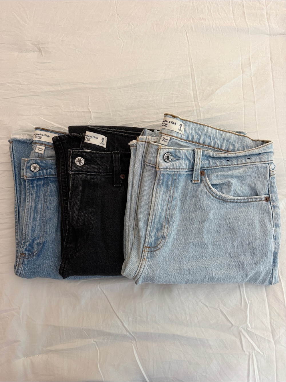 3 Pack Low Rise Baggy Jeans